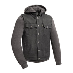 Rook - Men's Motorcycle Denim Vest Men's Denim Vest GARAGE SALE S Gray Sweatshirt 
