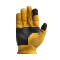 Roper DBL Palm Men's Motorcycle Leather Gloves Men's Gloves First Manufacturing Company Yellow Black XS 