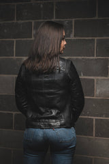 Supastar - Womens Motorcycle Leather Jacket Women's Leather Jacket First Manufacturing Company   