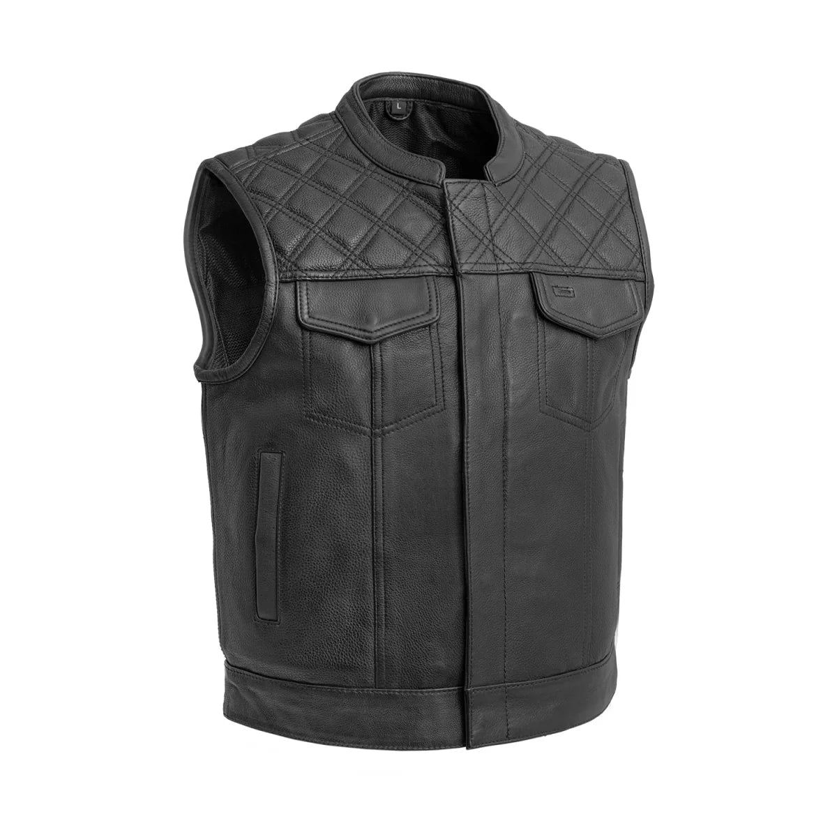 Upside Men's Club Style Leather Vest Men's Leather Vest First Manufacturing Company   