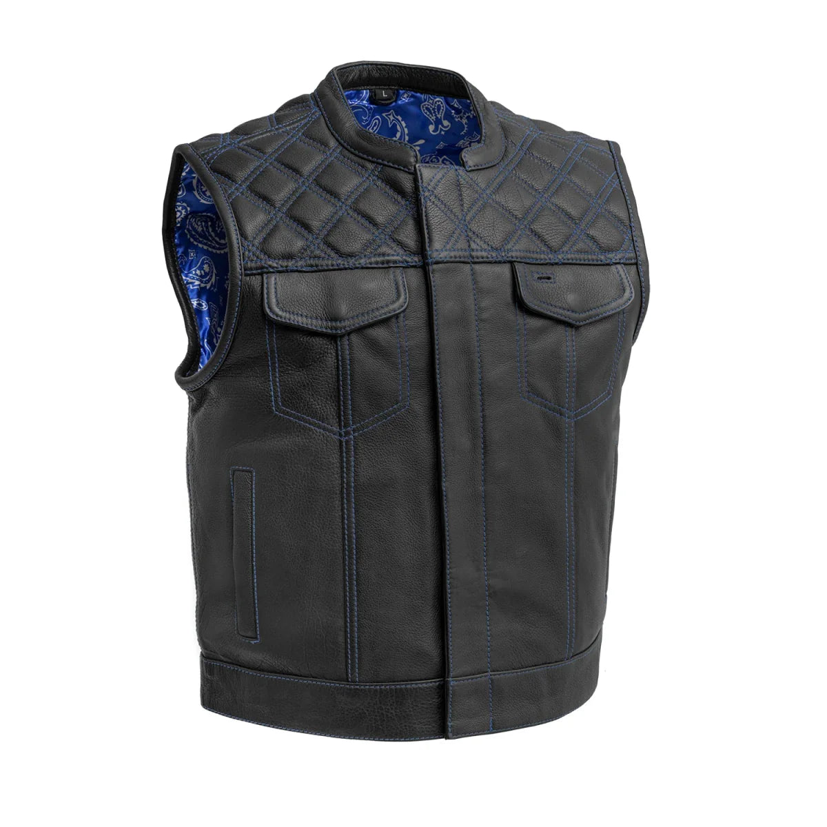 Upside Men's Club Style Leather Vest Men's Leather Vest First Manufacturing Company   