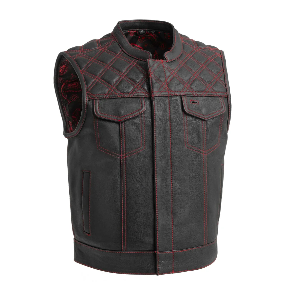 Upside Men's Club Style Leather Vest Men's Leather Vest First Manufacturing Company   